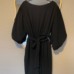 Black Francesca Balloon Sleeve